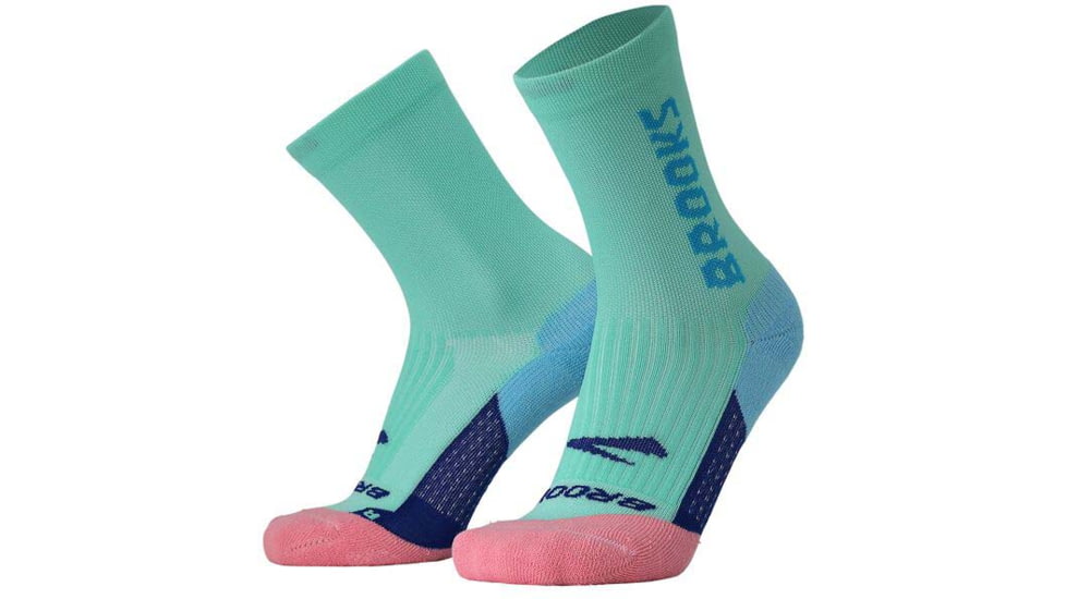 Brooks Ghost Crew Sock, Salt Air/BR Crew, L, 280495424.035