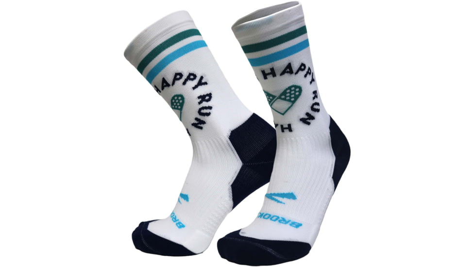 Brooks Ghost Crew Sock, White/Bluefish/Peacoat, L, 280495168.035