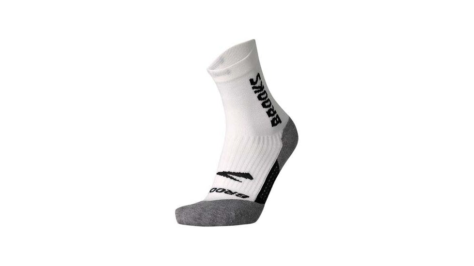 Brooks Ghost Crew Sock, White/BR Crew, L, 280495161.035