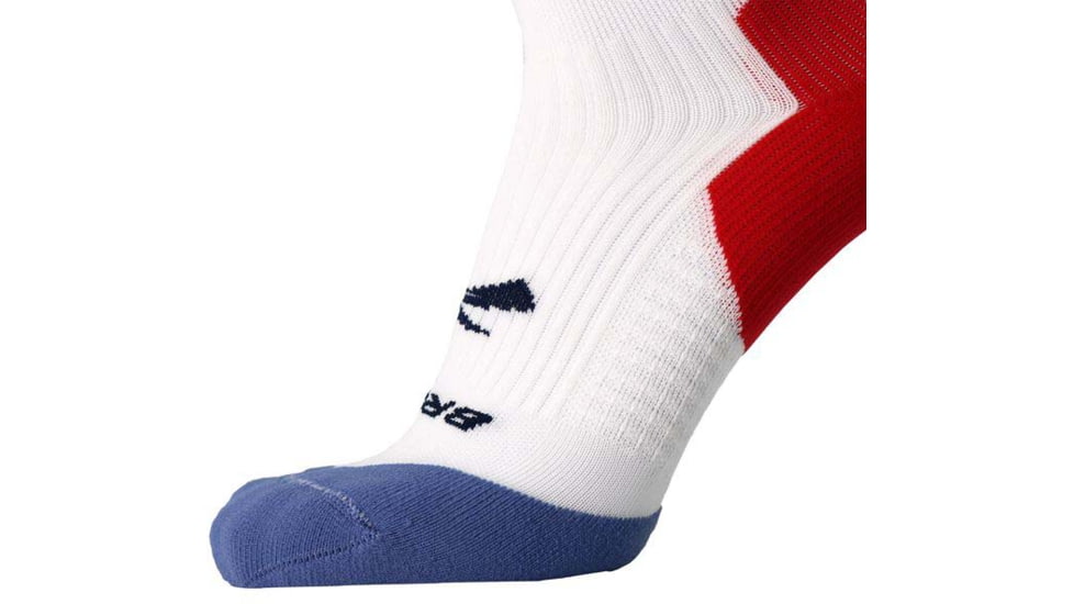 Brooks Ghost Crew Sock, White/Run USA, S, 280495107.025