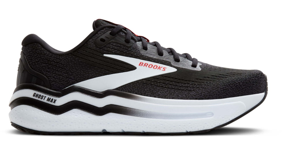 Brooks Ghost Max 2 Road Running Shoes - Mens, Black/White/Fiery Red, 10.0 US/Medium, 1104311D027.100