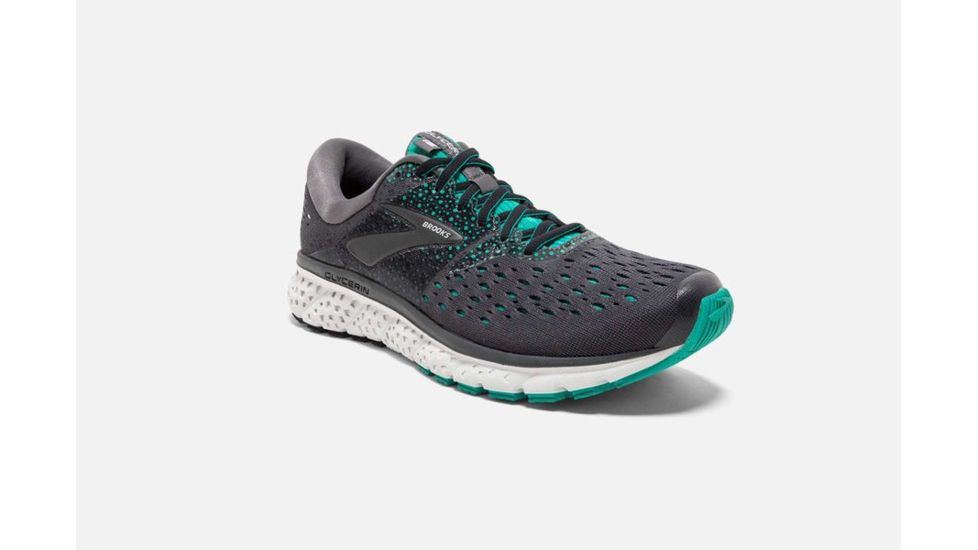 Brooks Glycerin 16 Womens Road Running Shoes, Ebony/Green/Black, 9.5 US, Medium, 1202781B081.095