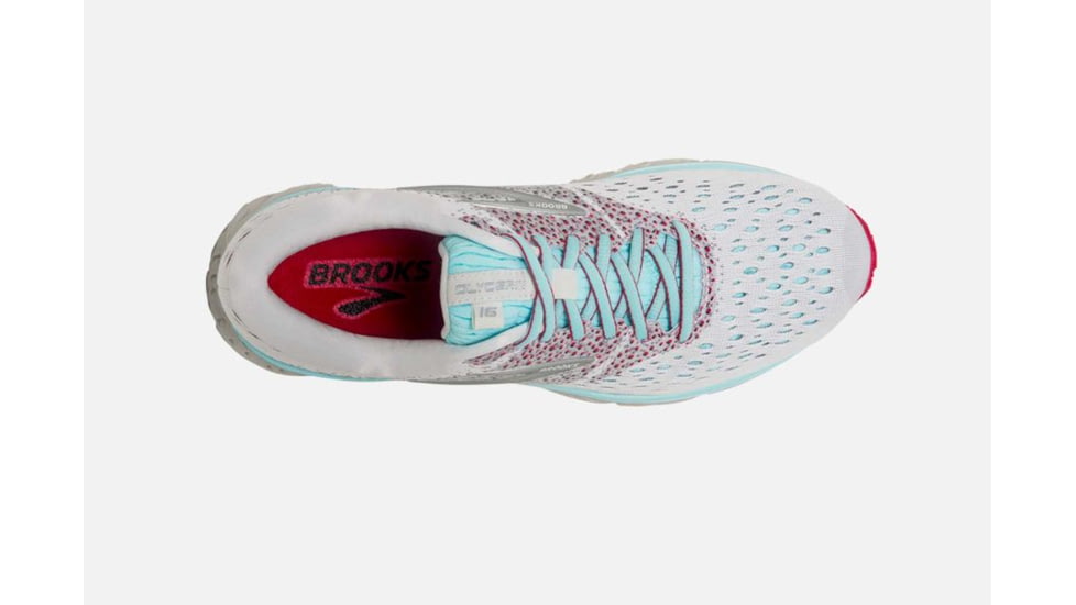 Brooks Glycerin 16 Womens Road Running Shoes, White/Blue/Pink, 10.5 US, Medium, 1202781B115.105