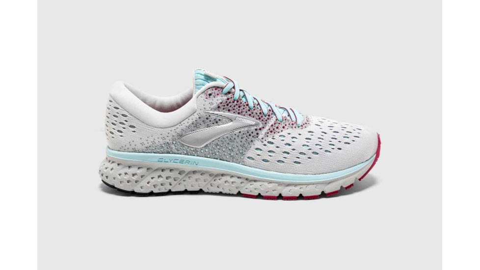 Brooks Glycerin 16 Womens Road Running Shoes, White/Blue/Pink, 10.5 US, Medium, 1202781B115.105