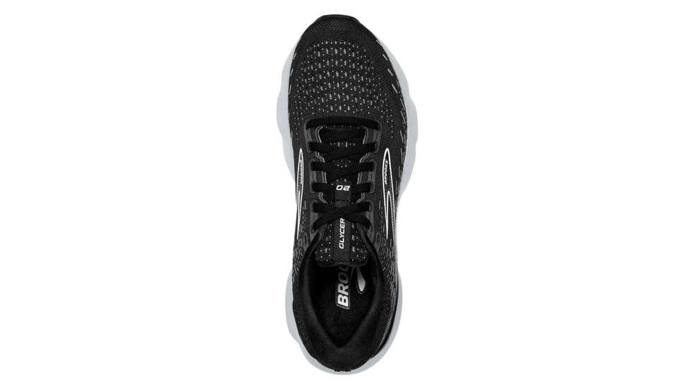 Brooks Glycerin 20 Running Shoes - Womens, Wide, Black/White/Alloy, 8.0, 1203691D059.080