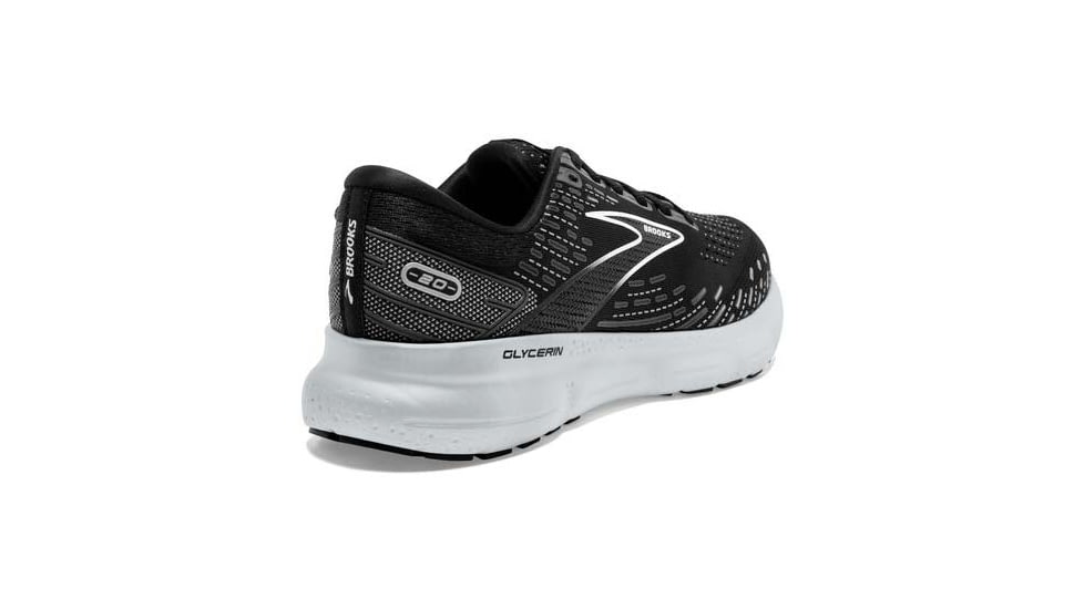 Brooks Glycerin 20 Running Shoes - Womens, Wide, Black/White/Alloy, 8.0, 1203691D059.080