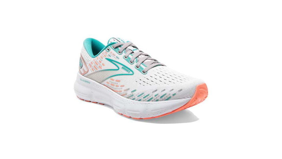 Brooks Glycerin 20 Running Shoes - Womens, Wide, Oyster/Latigo Bay/Coral, 9.0, 1203691D061.090