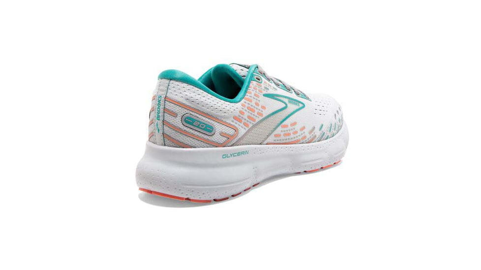 Brooks Glycerin 20 Running Shoes - Womens, Wide, Oyster/Latigo Bay/Coral, 9.0, 1203691D061.090