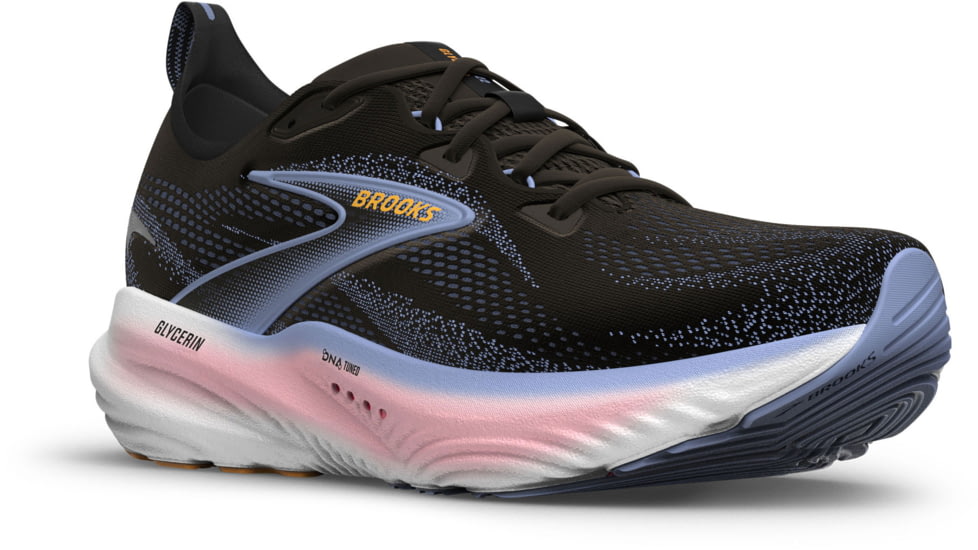 Brooks Glycerin 22 Road Running Shoes - Womens, Black/Blue Heron/Orange, 7.5, 1B, 1204341B088.075