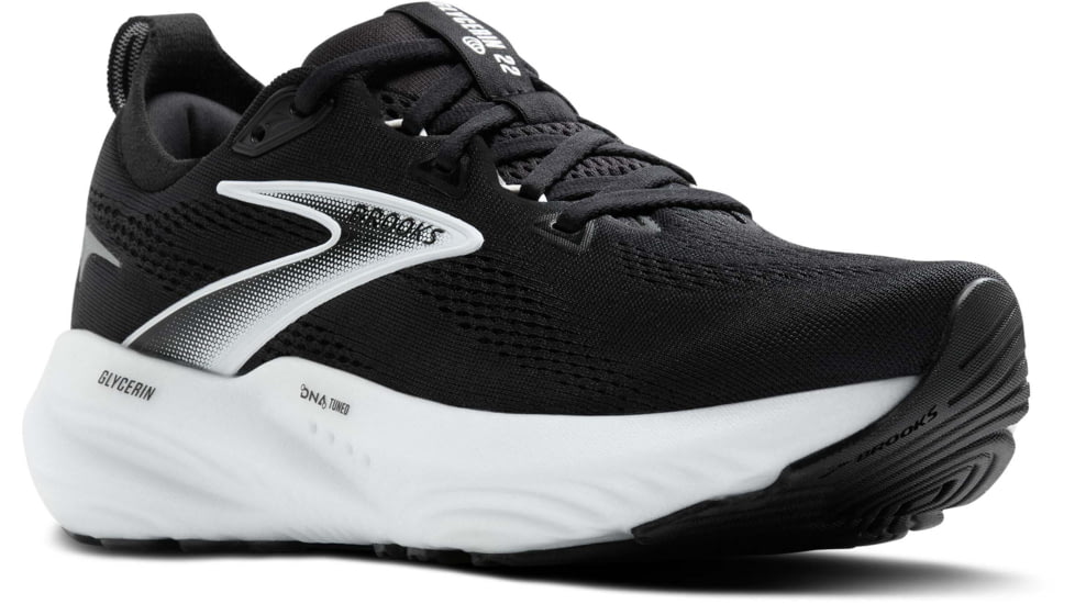Brooks Glycerin 22 Road Running Shoes - Womens, Black/Grey/White, 7.0 US/Wide, 1204341D090.070