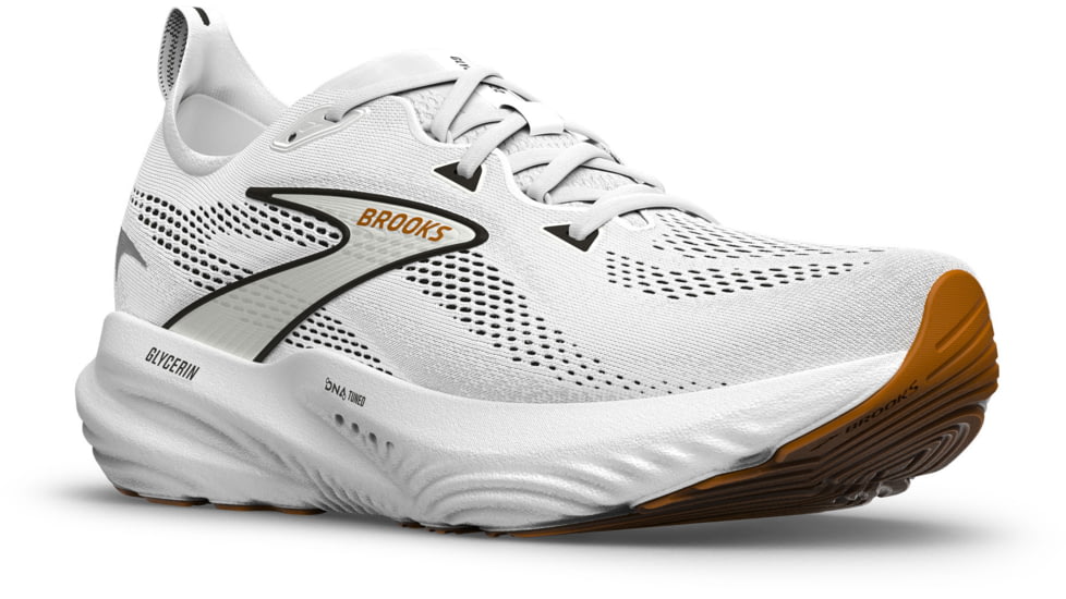 Brooks Glycerin 22 Road Running Shoes - Womens, White/Grey/Black, 6, 1B, 1204341B135.060