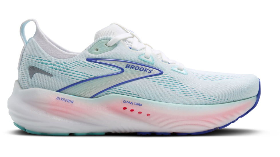 Brooks Glycerin 22 Road Running Shoes - Womens, White/Limpet Shell/Amparo Blue, 10, 1B, 1204341B110.100