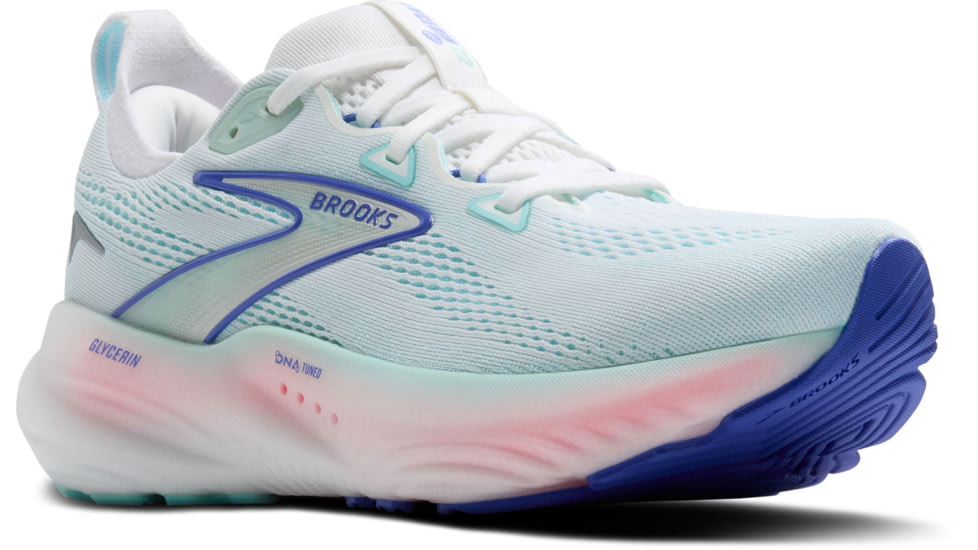 Brooks Glycerin 22 Road Running Shoes - Womens, White/Limpet Shell/Amparo Blue, 10, 1B, 1204341B110.100