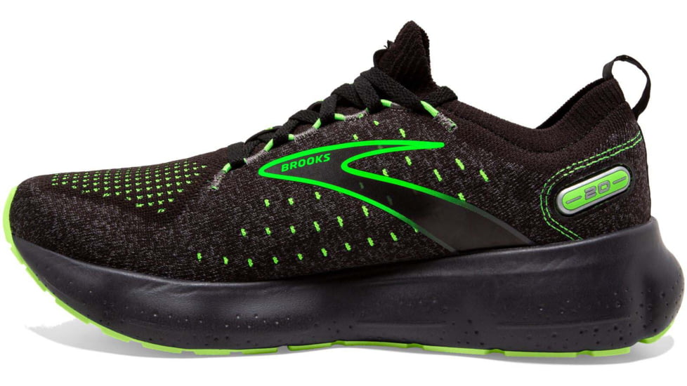 Brooks Glycerin StealthFit 20 Running Shoes - Mens, Black/Pearl/Green Gecko, 10.5, 1103841D092.105