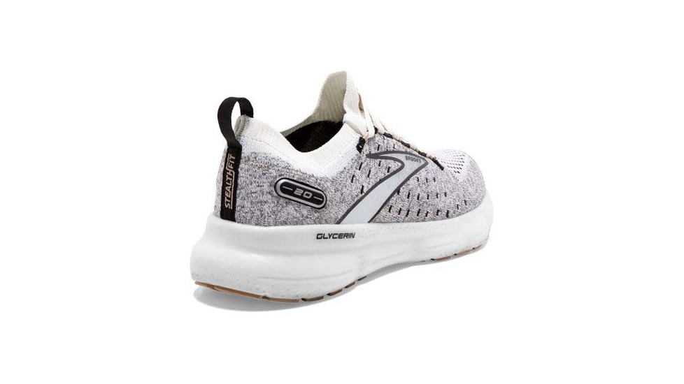 Brooks Glycerin StealthFit 20 Running Shoes - Womens, Medium, White/Black/Cream, 10.5, 1203721B163.105
