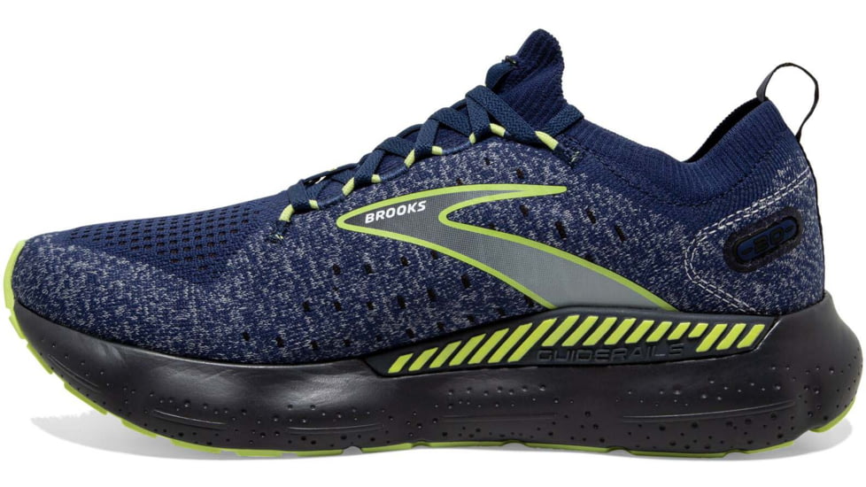 Brooks Glycerin StealthFit GTS 20 Running Shoes - Mens, Blue/Ebony/Lime, 12.0, 1103851D404.120