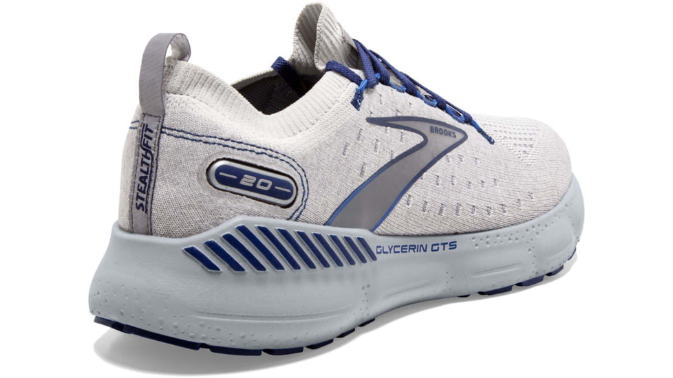 Brooks Glycerin StealthFit GTS 20 Running Shoes - Mens, Oyster/Alloy/Blue Depths, 9.5, 1103851D081.095