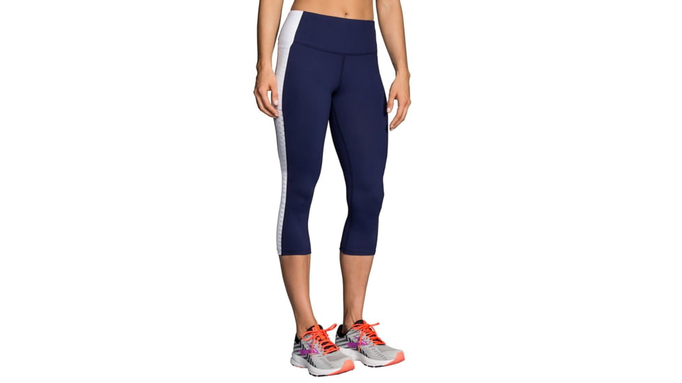 Brooks Greenlight Running Capri - Womens, Navy/White, Extra Large, 221349447.040