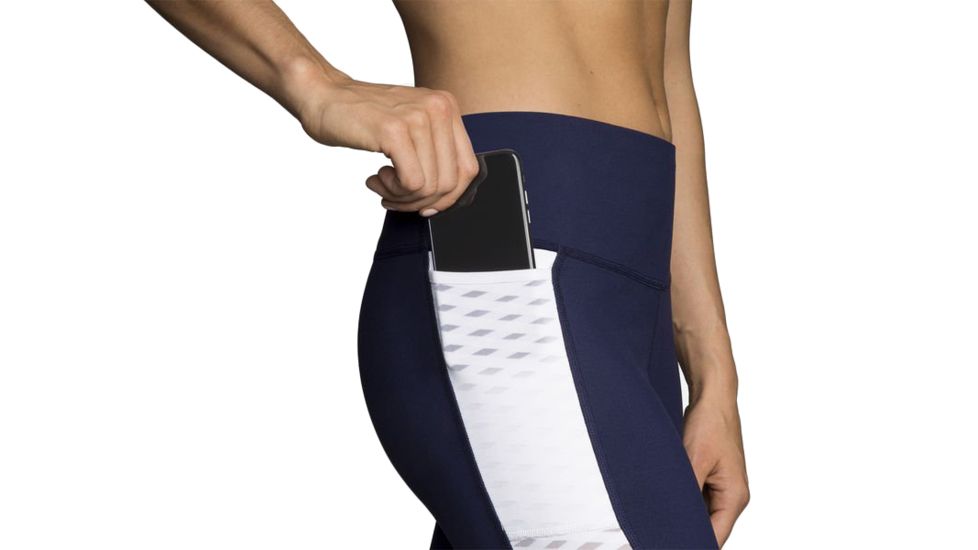 Brooks Greenlight Running Capri - Womens, Navy/White, Extra Large, 221349447.040