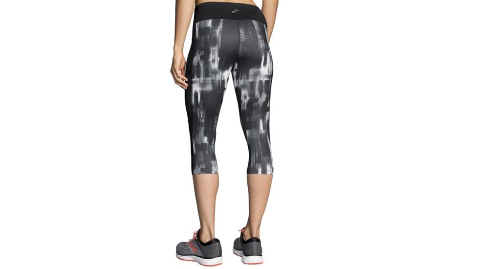 Brooks Greenlight Running Capri - Womens, White Pulse/Black, Large, 221349182.035