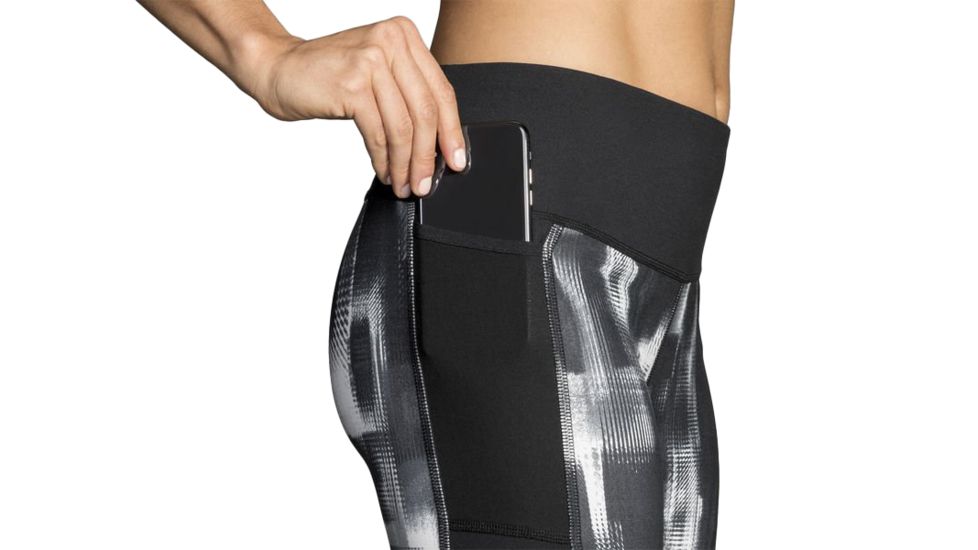 Brooks Greenlight Running Capri - Womens, White Pulse/Black, Large, 221349182.035