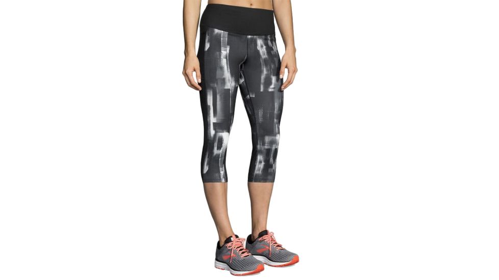 Brooks Greenlight Running Capri - Womens, White Pulse/Black, Large, 221349182.035
