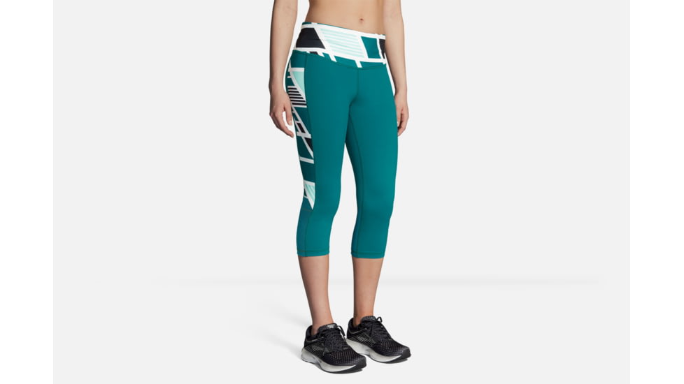 Brooks Greenlight Women's Running Capri, Ocean/Ocean Wave, Extra Large 221227-Ocean/Ocean Wave-XL