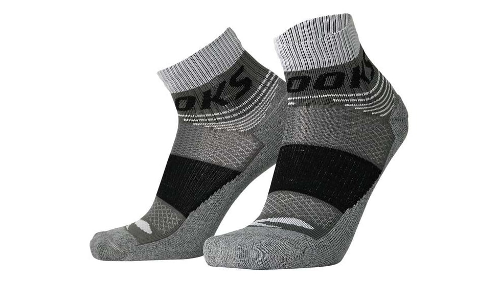 Brooks High Point Quarter Sock, Asphalt/Black, L, 280500012.035