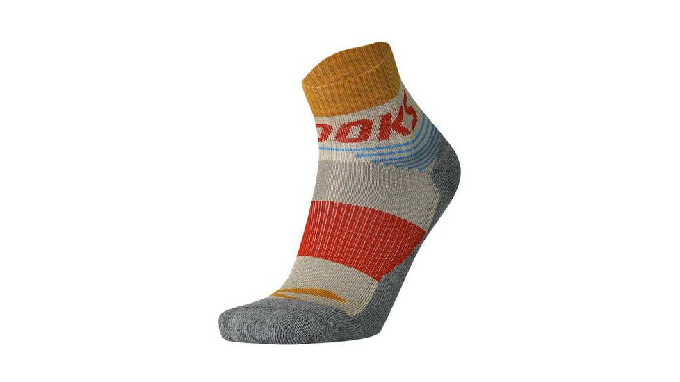 Brooks High Point Quarter Sock, Oatmeal/Red Clay, M, 280500214.030