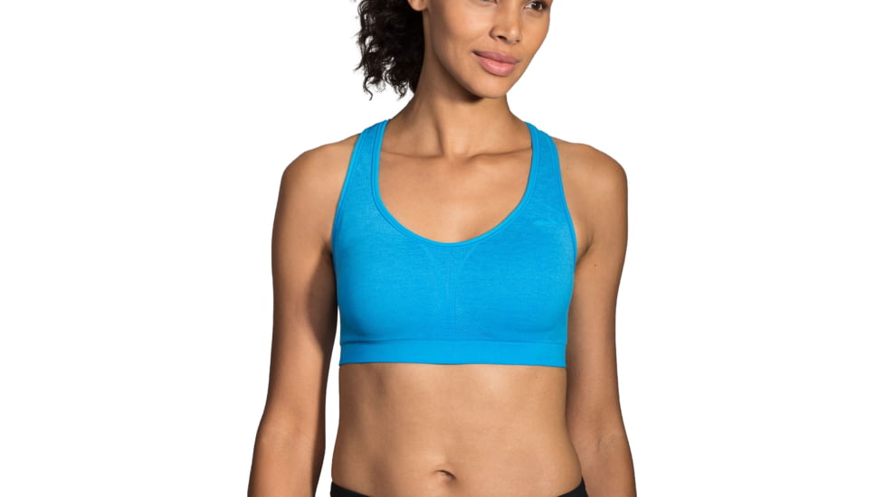 Brooks JustRight Racer Bra - Women's, Heather Sky, Small, 300574422.025