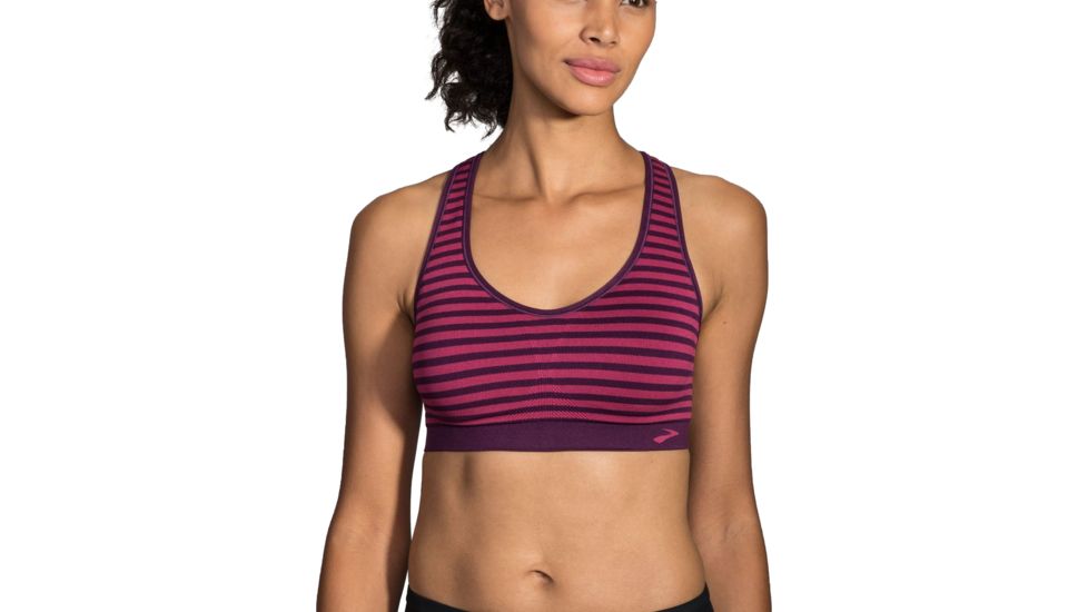 Brooks JustRight Racer Bra - Women's, Plum/Iris, Small, 300574516.025