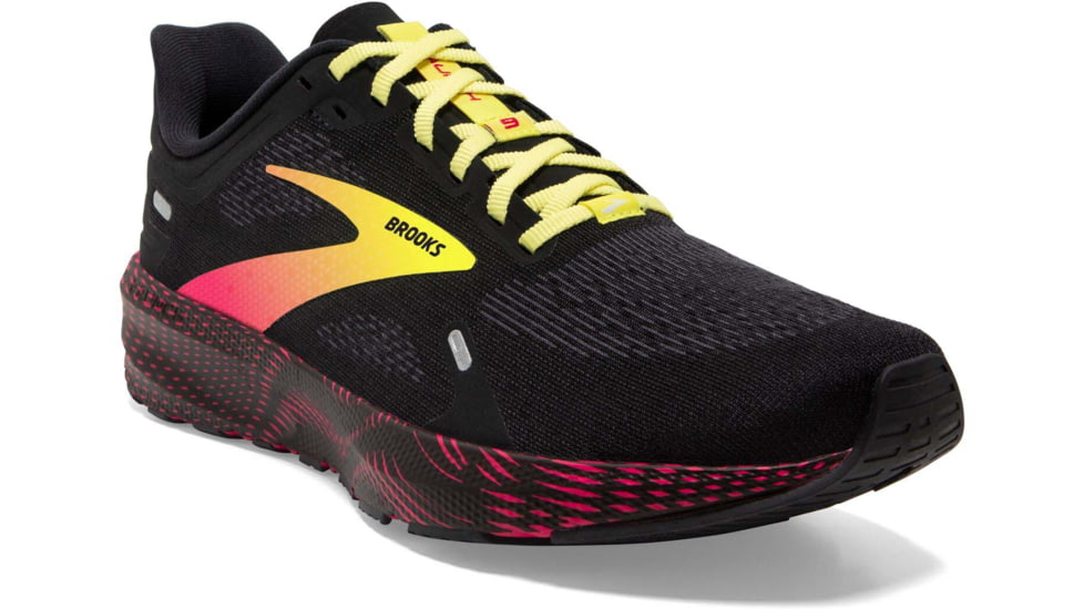 Brooks Launch 9 Running Shoes - Mens, Black/Pink/Yellow, 14.0, 1103861D016.140
