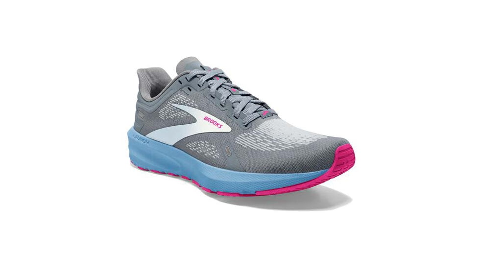 Brooks Launch 9 Running Shoes - Womens, Medium, Grey/Blue/Pink, 7.0, 1203731B016.070