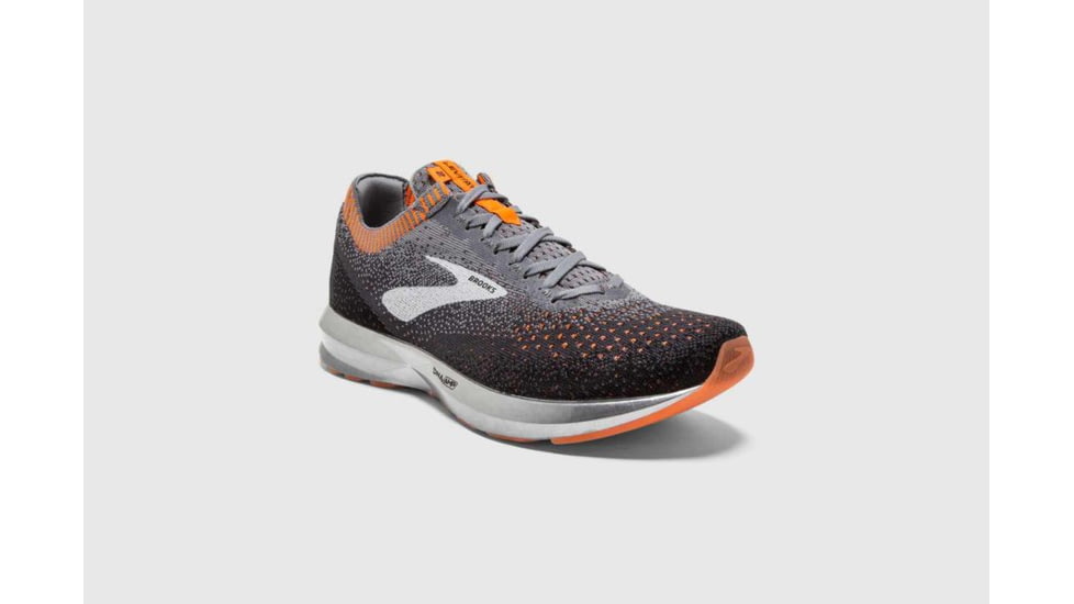 Brooks Levitate 2 Mens Road Running Shoes, Grey/Black/Orange, 10 US, Medium, 1102901D026.100