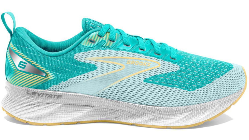 Brooks Levitate 6 Running Shoes - Womens, Medium, Aruba Blue/Yellow, 6.0, 1203831B483.060