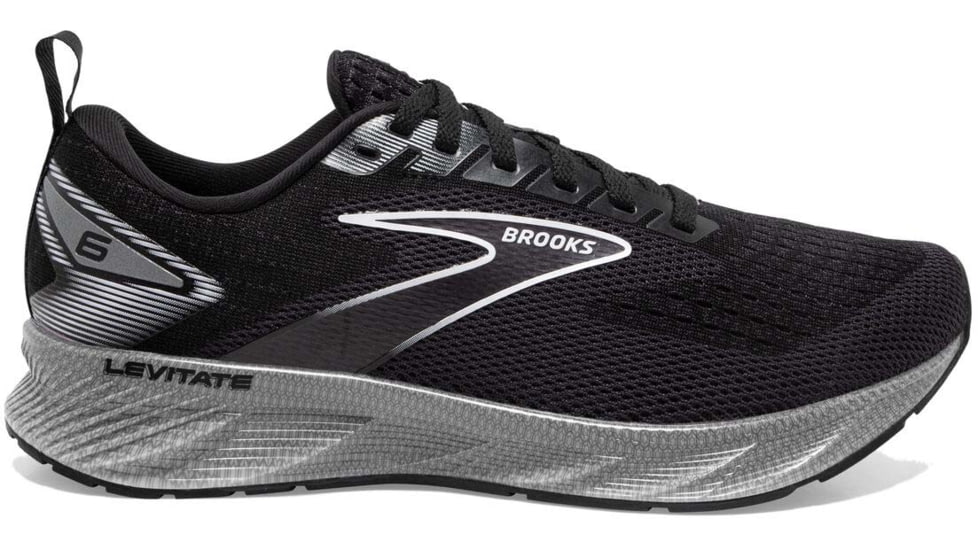 Brooks Levitate 6 Running Shoes - Womens, Medium, Black/Blackened Pearl/White, 11.5, 1203831B039.115