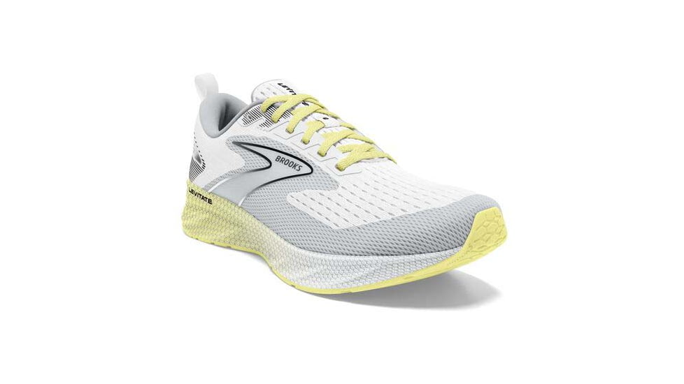 Brooks Levitate 6 Running Shoes - Womens, Medium, White/Oyster/Yellow, 8.0, 1203831B137.080