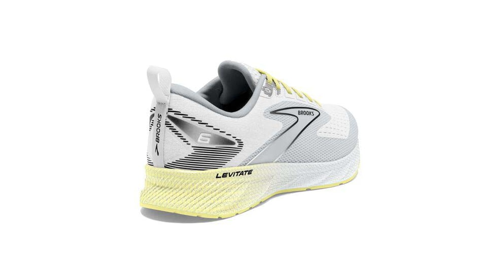 Brooks Levitate 6 Running Shoes - Womens, Medium, White/Oyster/Yellow, 8.0, 1203831B137.080