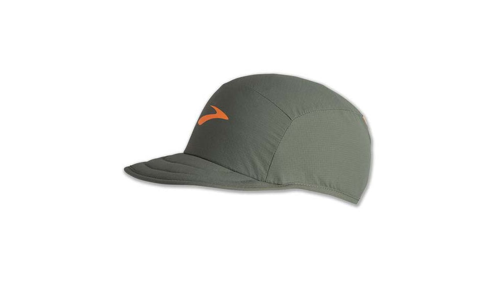 Brooks Lightweight Packable Hat, Dark Pebble/Live Wire, OSFA, 280458378.010