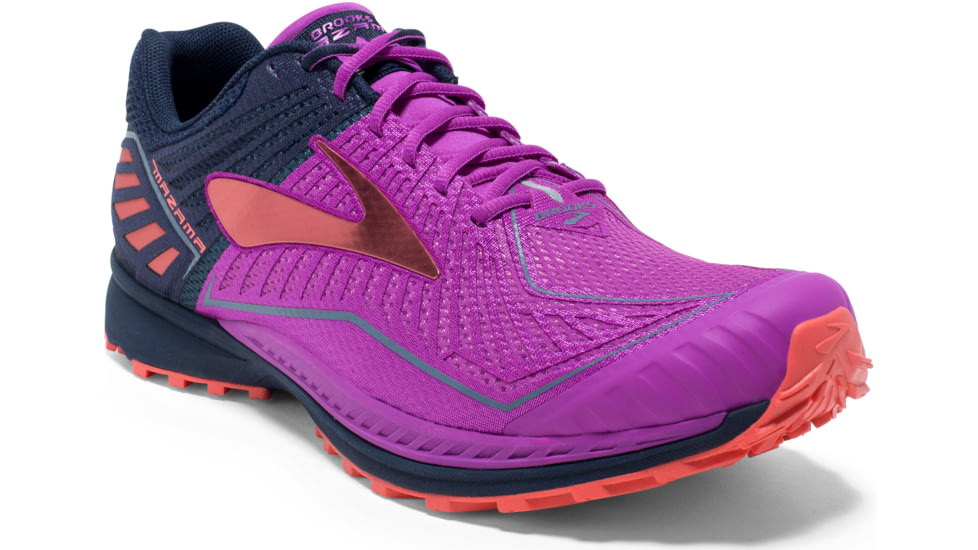 Brooks Mazama Trail Running Shoe - Women's-Purple/Peacoat/Coral-Medium-9.5