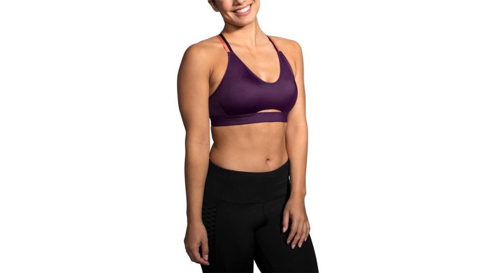 Brooks Moving Comfort FastForward Free Bra - Womens, Berry/Rose Gold, S, 300636543.025