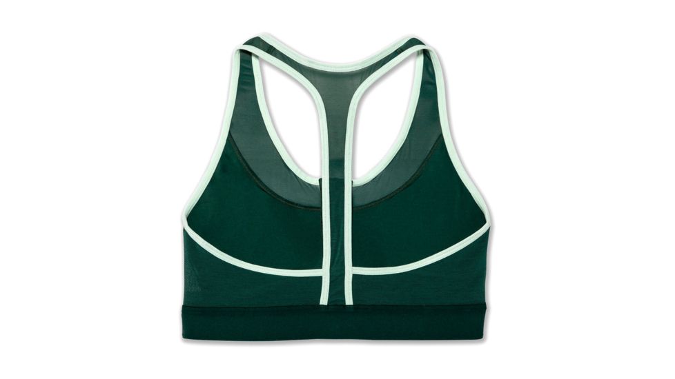 Brooks Moving Comfort FastForward Zip Bra - Womens, Forest/Mint, L, 300637325.035