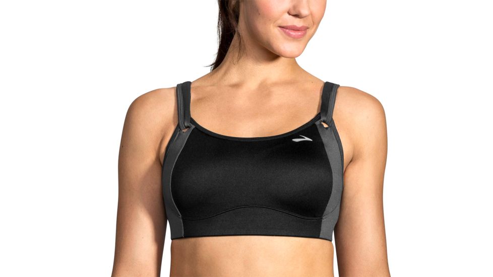 Brooks Moving Comfort Fiona Bra - Womens, Black/Asphalt, 32-D, 350064019.0321D