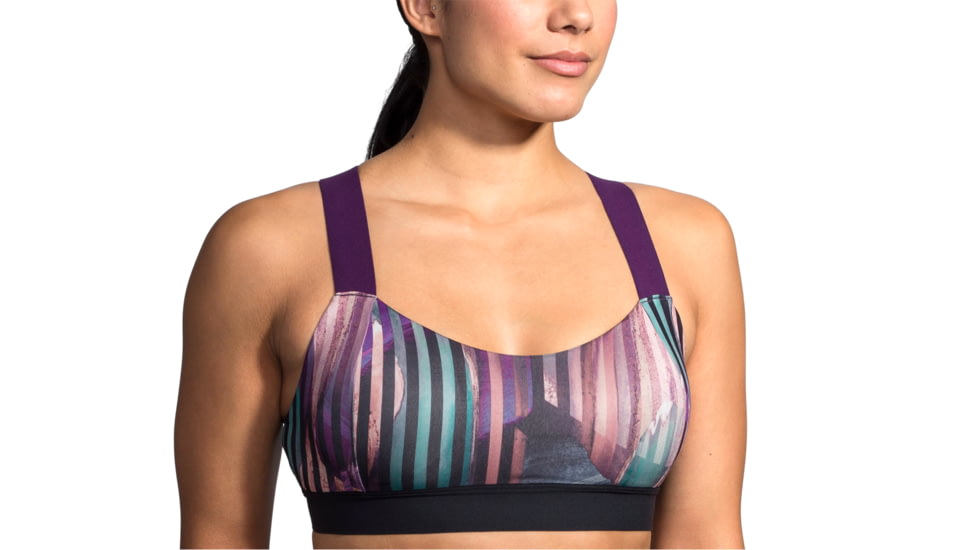 Brooks Moving Comfort Hot Shot Bra - Womens, Berry Canyon/Black/Berry, XL, 300638578.04
