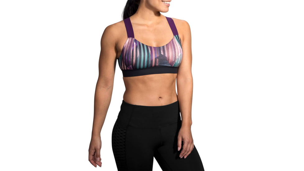 Brooks Moving Comfort Hot Shot Bra - Womens, Berry Canyon/Black/Berry, XL, 300638578.04