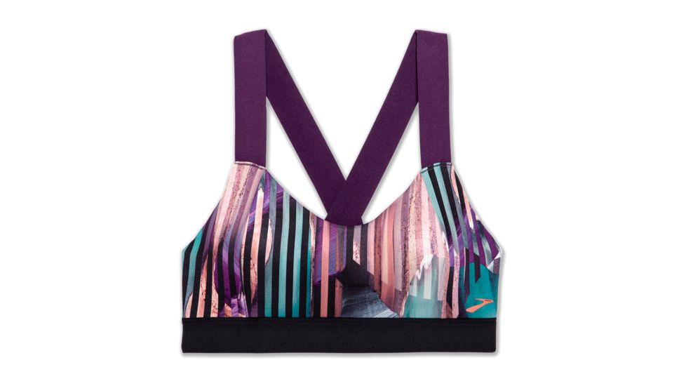 Brooks Moving Comfort Hot Shot Bra - Womens, Berry Canyon/Black/Berry, XL, 300638578.04