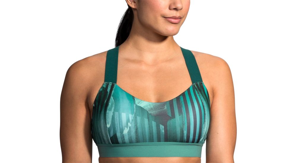 Brooks Moving Comfort Hot Shot Bra - Womens, Teal Canyon/Teal/Forest, S, 300638380.025