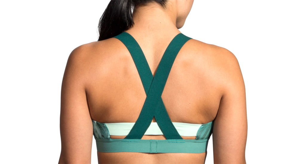 Brooks Moving Comfort Hot Shot Bra - Womens, Teal Canyon/Teal/Forest, S, 300638380.025