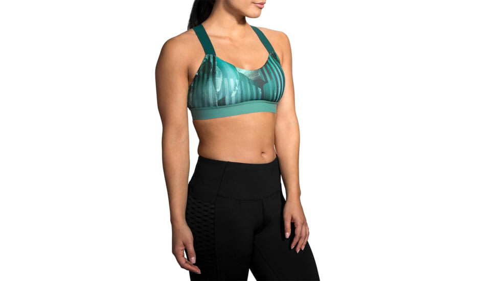 Brooks Moving Comfort Hot Shot Bra - Womens, Teal Canyon/Teal/Forest, S, 300638380.025