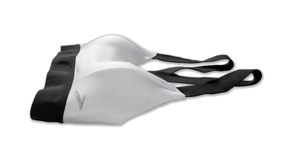 Brooks Moving Comfort Hot Shot Bra - Womens, White/Asphalt/Black, M, 300638174.03